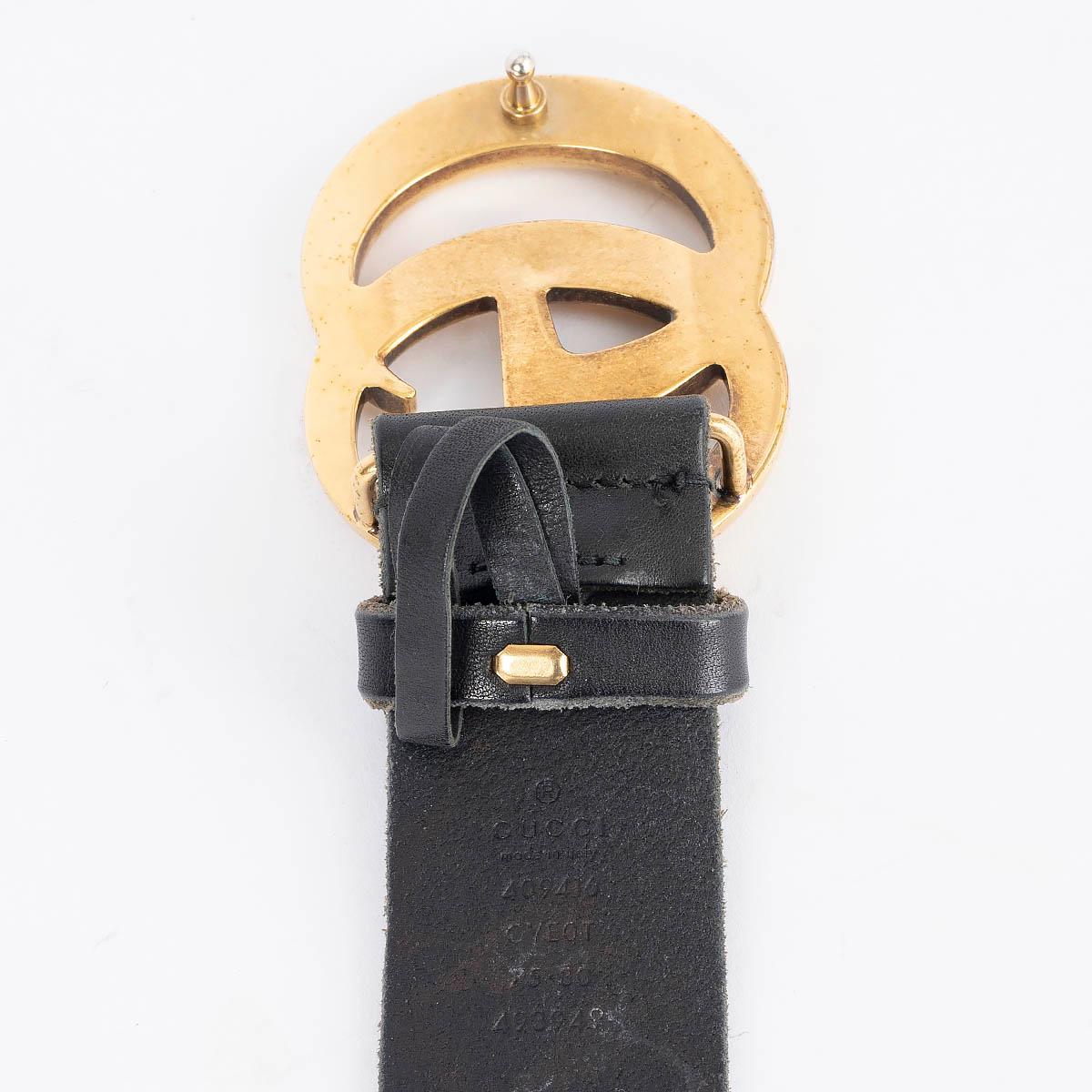 GUCCI black leather GG MARMONT Waist Belt 75 3