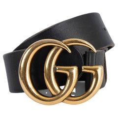 GUCCI black leather GG MARMONT Waist Belt 75