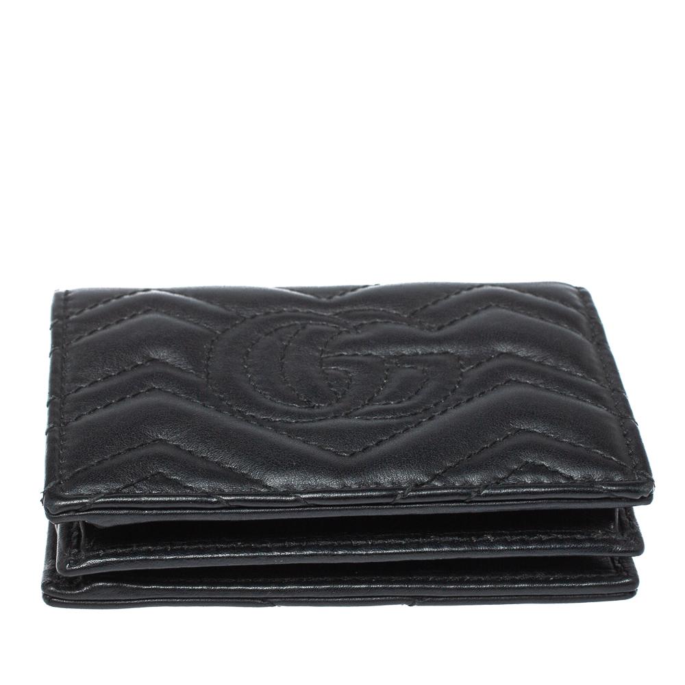 Women's Gucci Black Leather GG Marmont Wallet