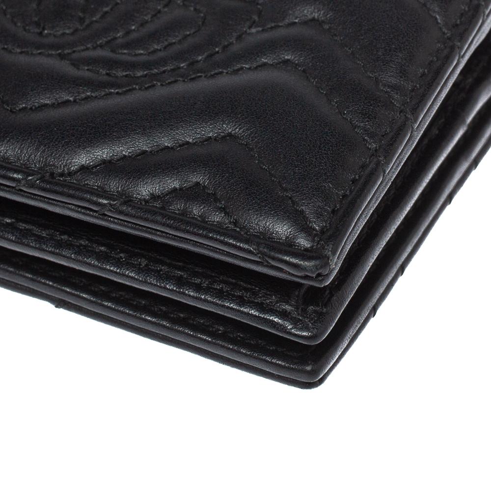 Gucci Black Leather GG Marmont Wallet 1