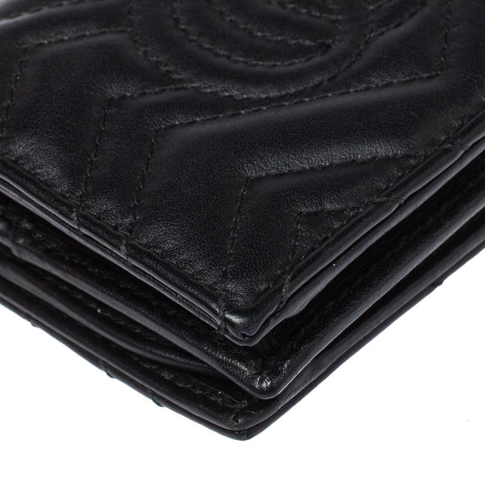Gucci Black Leather GG Marmont Wallet 2