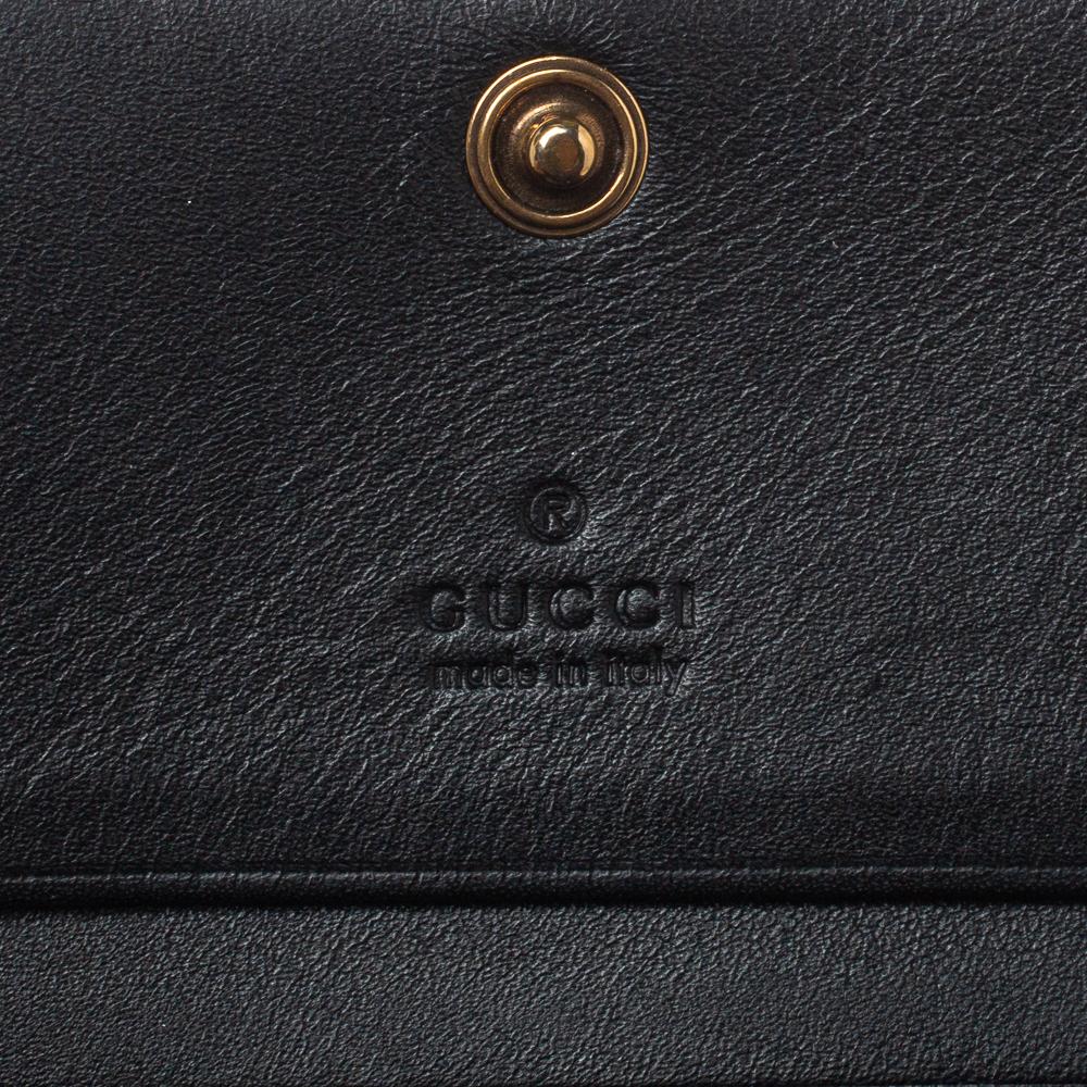 Gucci Black Leather GG Marmont Wallet 3