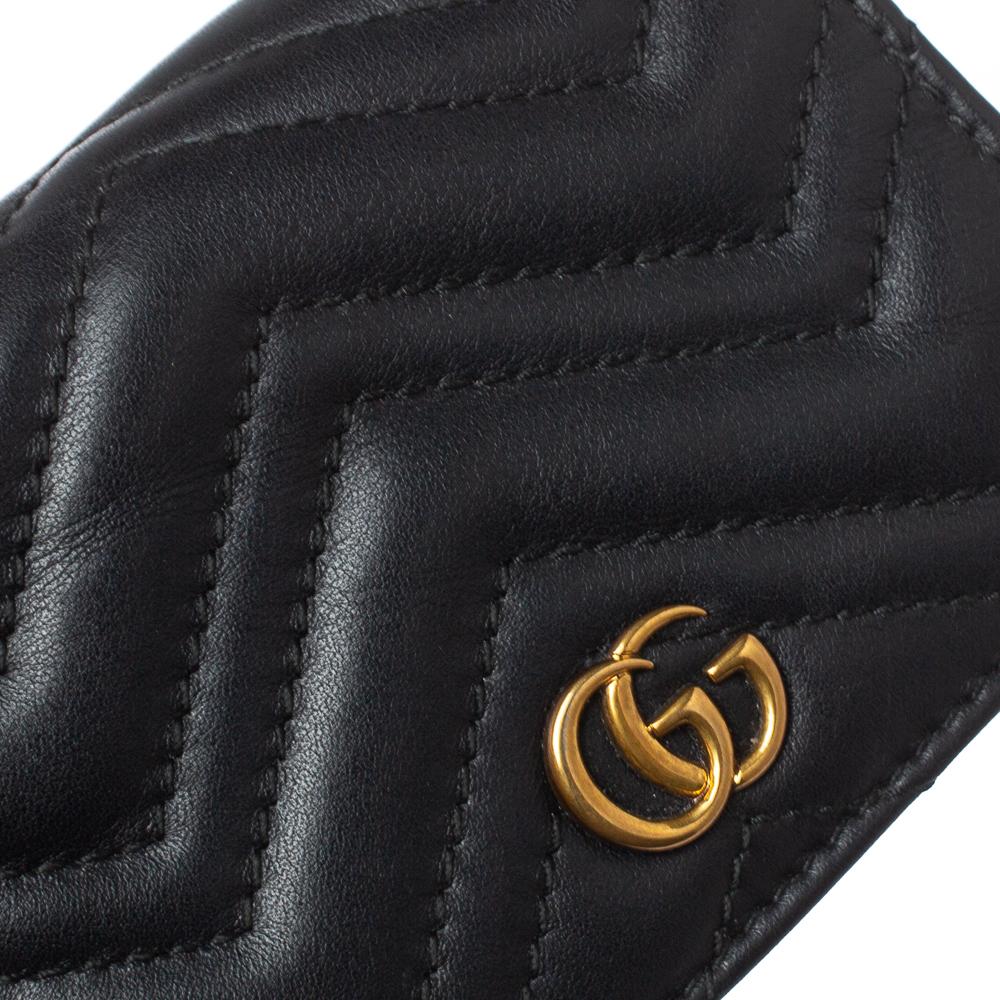 Gucci Black Leather GG Marmont Wallet 4