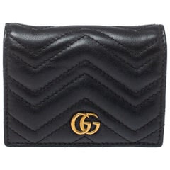 Gucci Black Leather GG Marmont Wallet