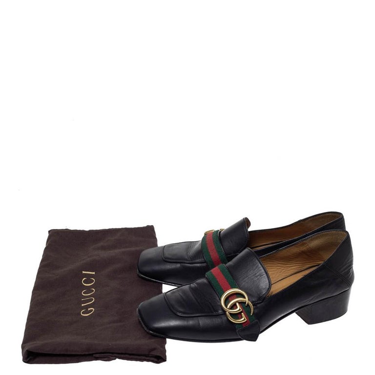 gucci black leather slip on