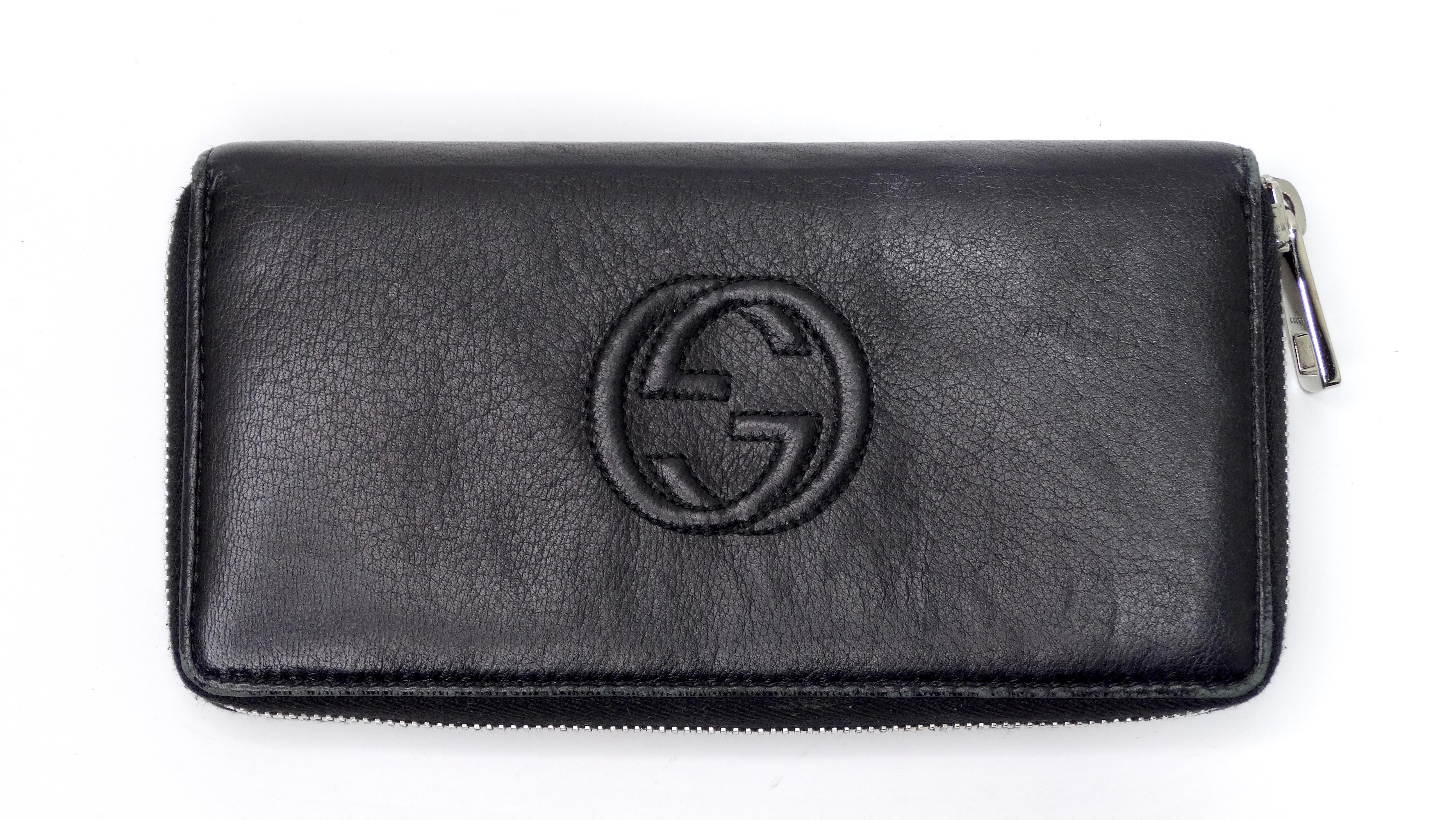 Gucci Black Leather GG Soho Wallet In Excellent Condition In Scottsdale, AZ