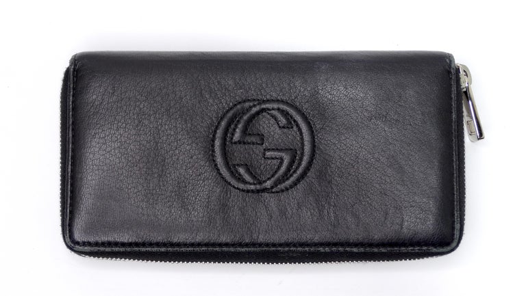 Gucci Black Leather GG Soho Wallet at 1stDibs