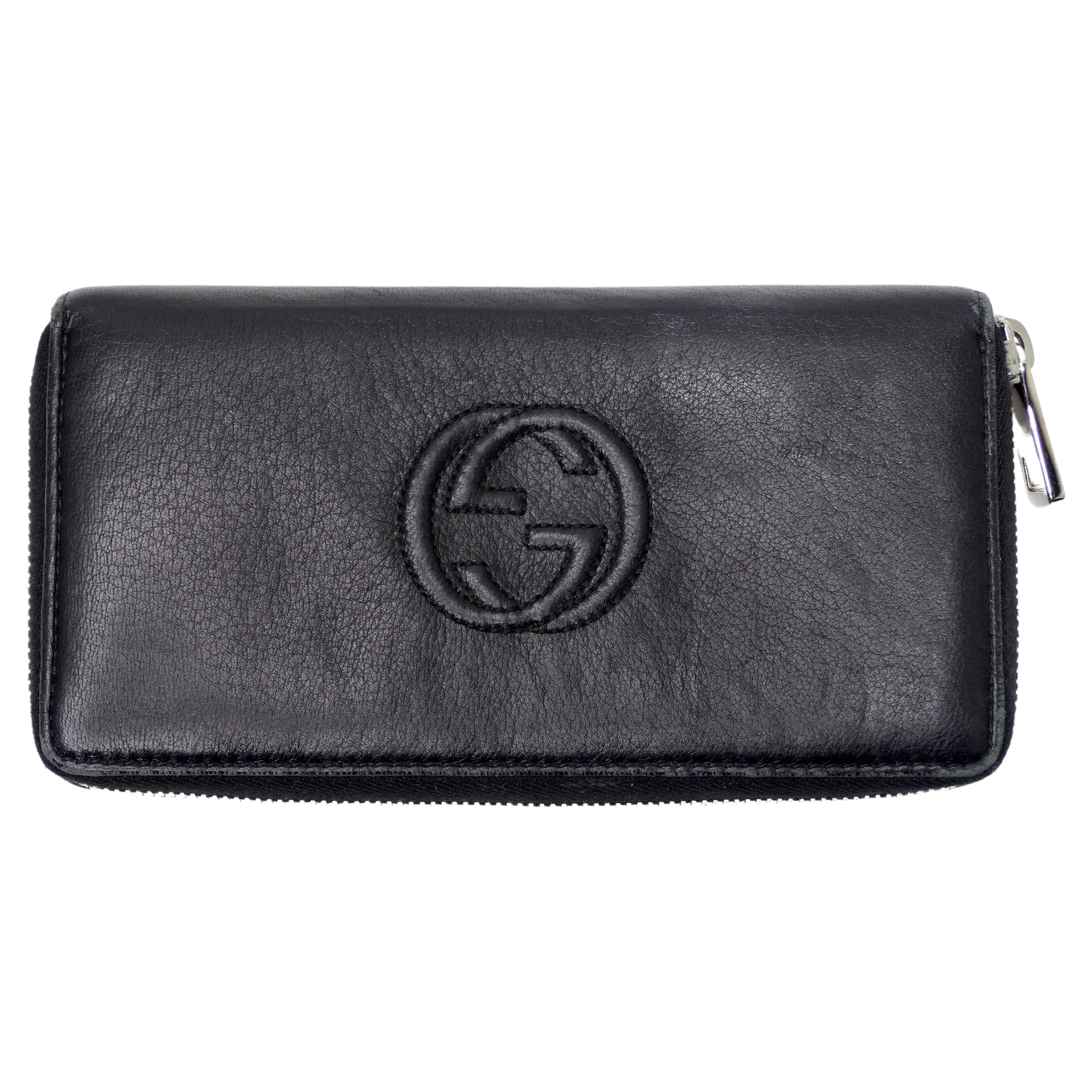 Gucci Black Leather GG Soho Wallet