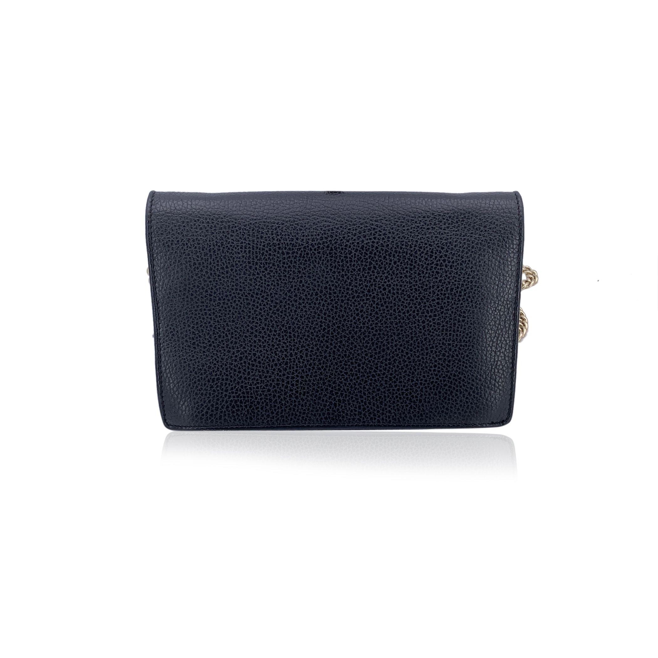 Nero Gucci Borsa Messenger GG Soho WOC Small Crossbody in pelle nera in vendita