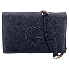 Gucci - Sac à main en cuir noir GG SOHO WOC - Petit sac messager à bandoulière