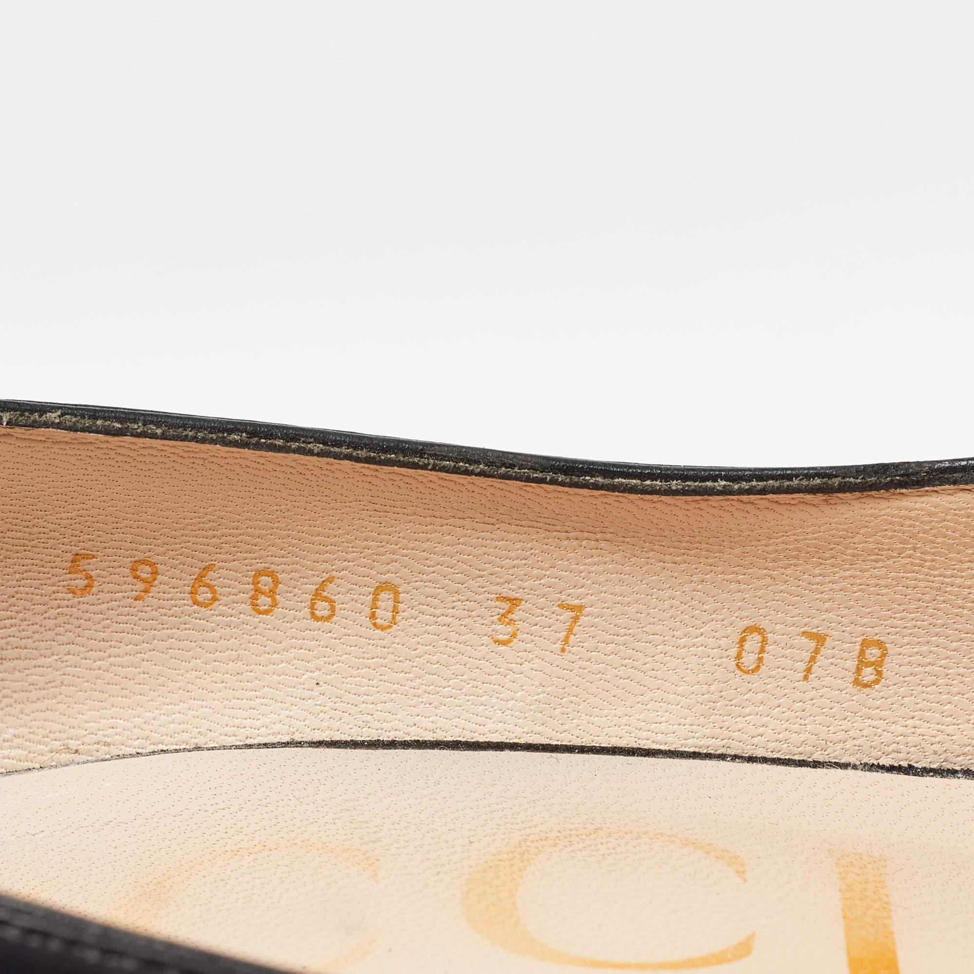 Gucci Black Leather GG Zumi Pumps Size 37 3