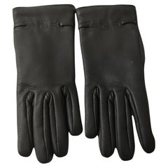 Gucci black leather gloves