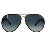 GUCCI Leather Tone Aviator Sunglasses at 1stDibs | leather gucci sunglasses, gucci leather aviator sunglasses, gucci black and gold aviator sunglasses