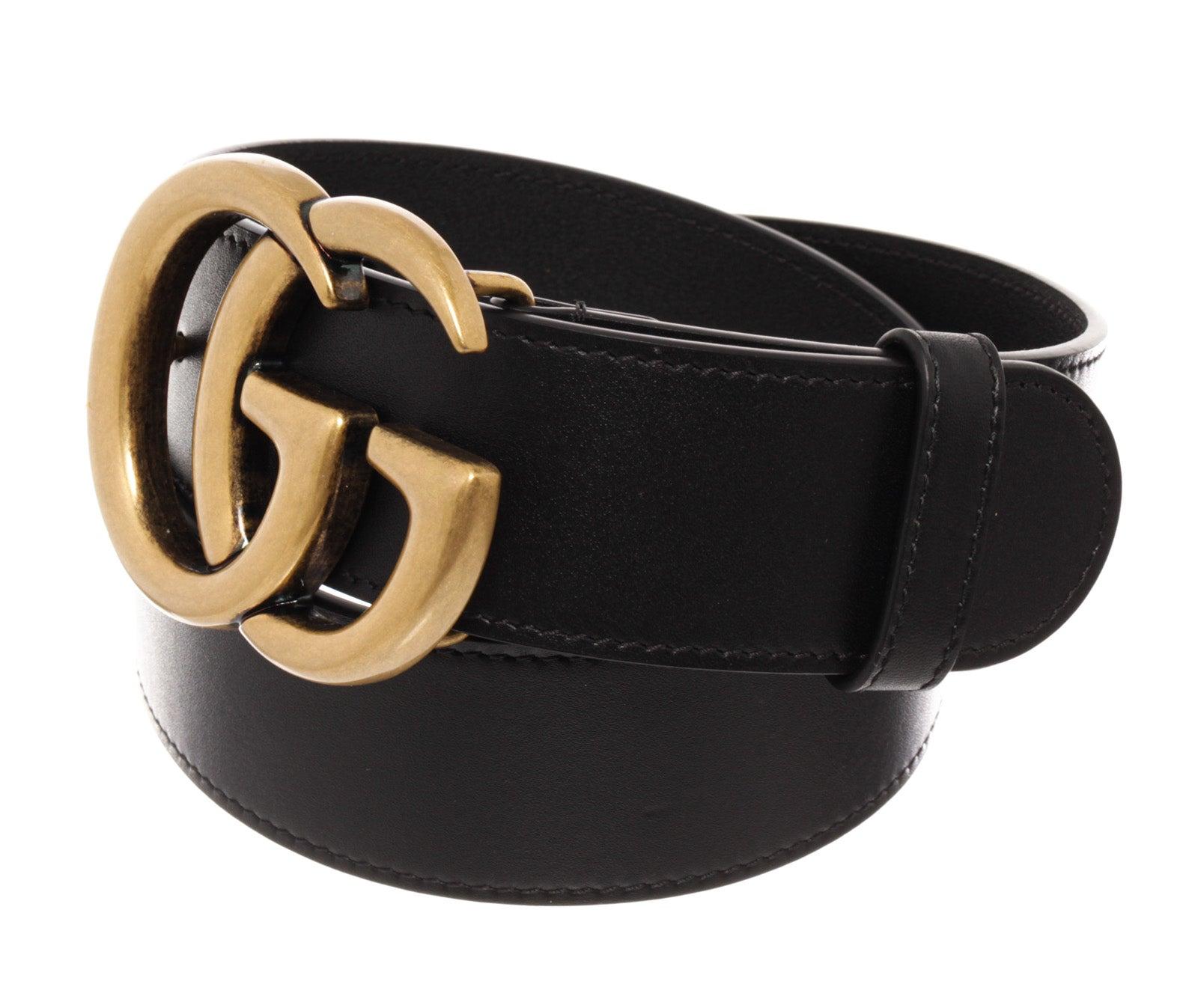 Gucci Black Leather GG Wide Belt with material leather, gold-tone hardware and turn-lock closure, with double GG logo.


55847MSC