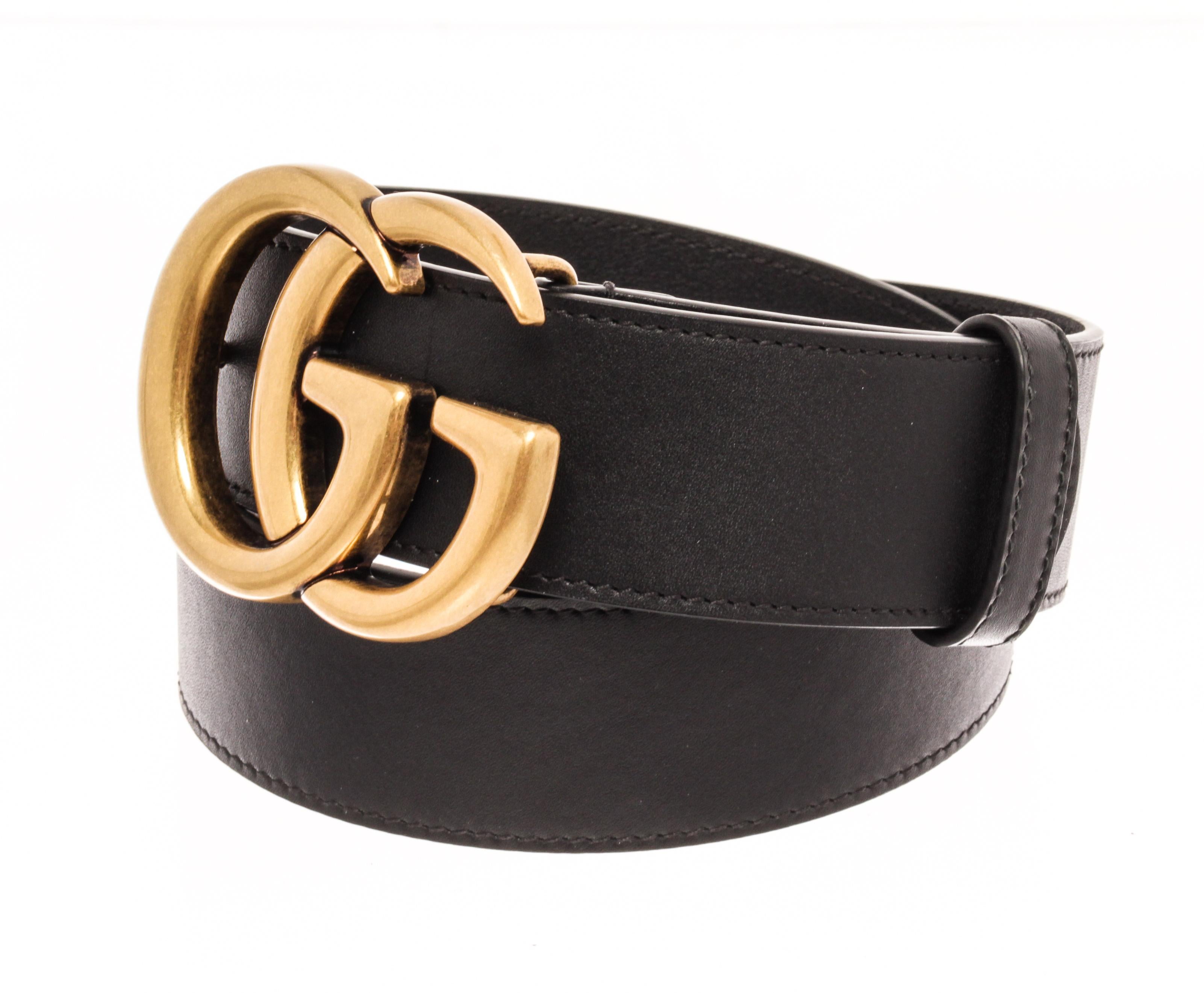 gucci black and gold belt