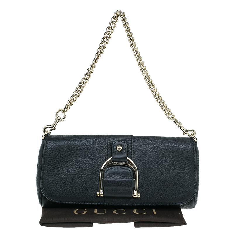 Gucci Black Leather Greenwich Evening Clutch 12