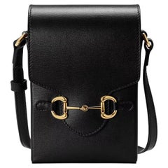 Gucci Black Leather Gucci Horsebit 1955 mini bag