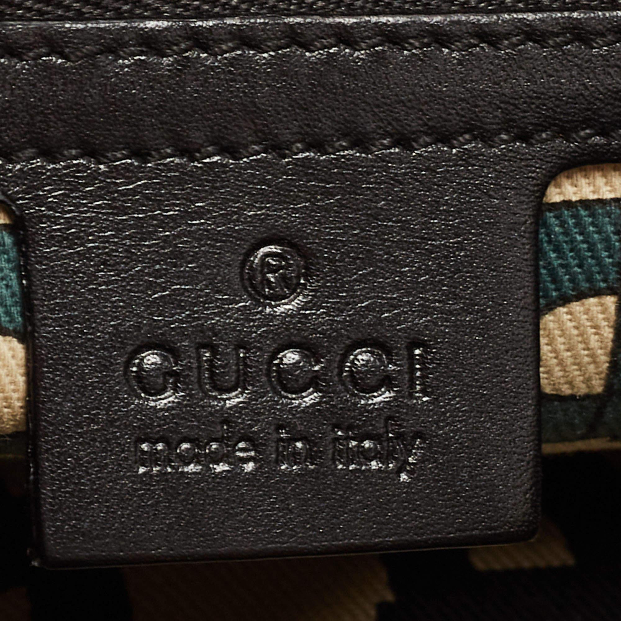 Gucci Black Leather Guccissima Horsebit Wave Boston Bag 1
