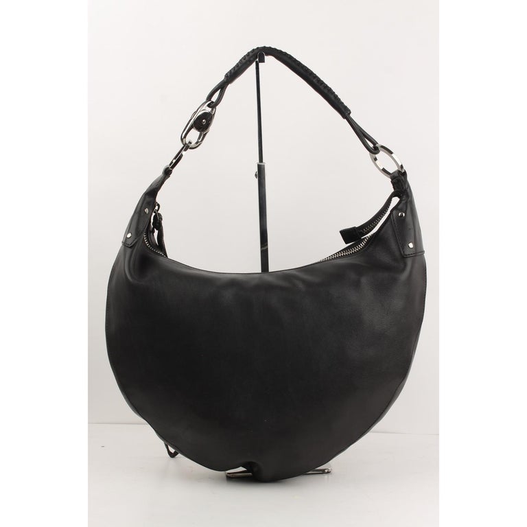 Gucci Black Leather Half Moon Hobo Bag Shoulder Bag Tote For Sale at 1stdibs