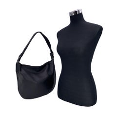 Gucci Black Leather Halfmoon Hobo Shoulder Bag