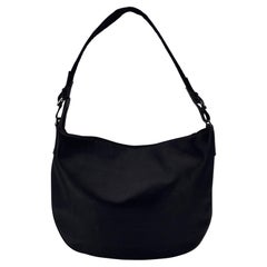 Gucci Black Leather Halfmoon Hobo Shoulder Bag