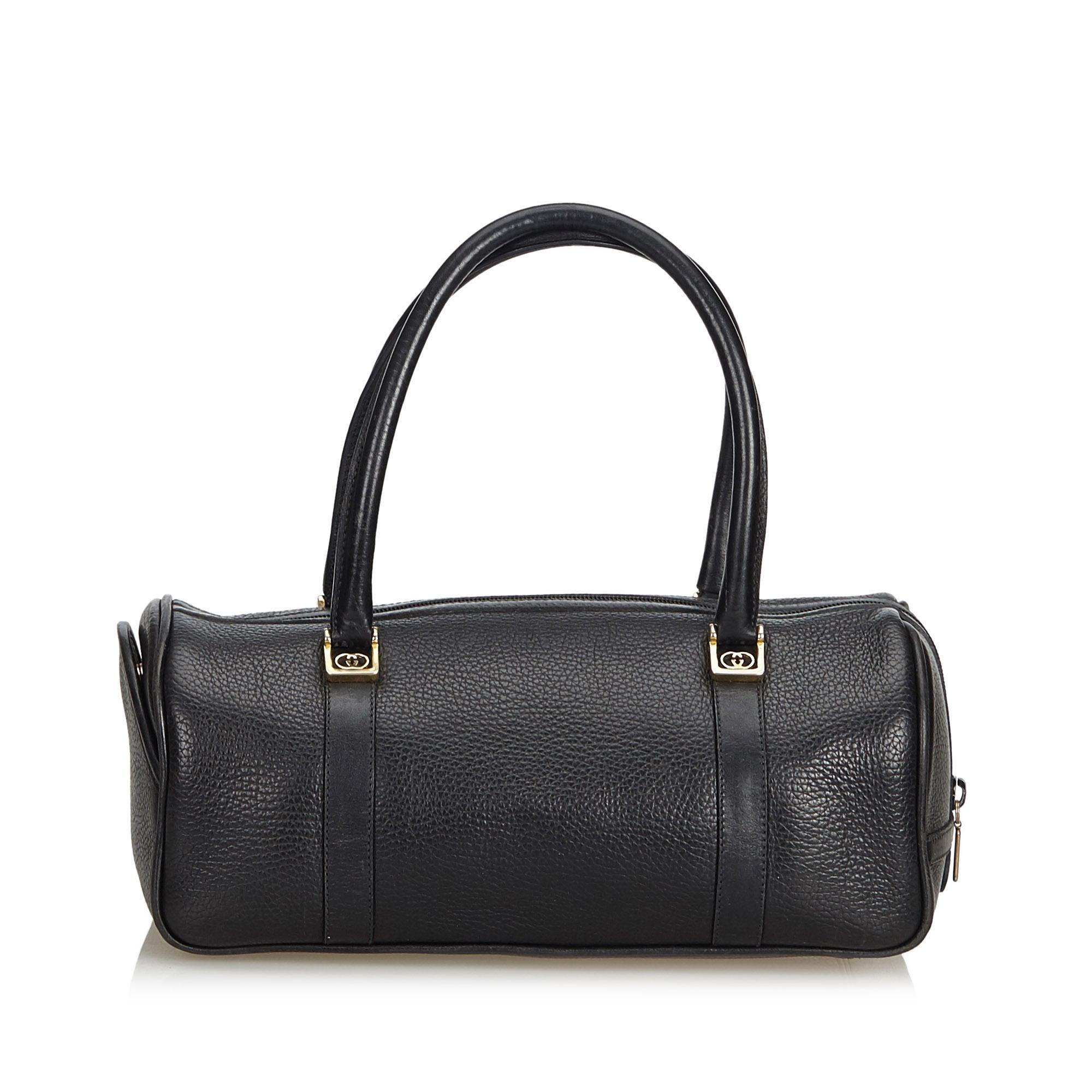 Gucci Black Leather Handbag In Good Condition For Sale In Orlando, FL