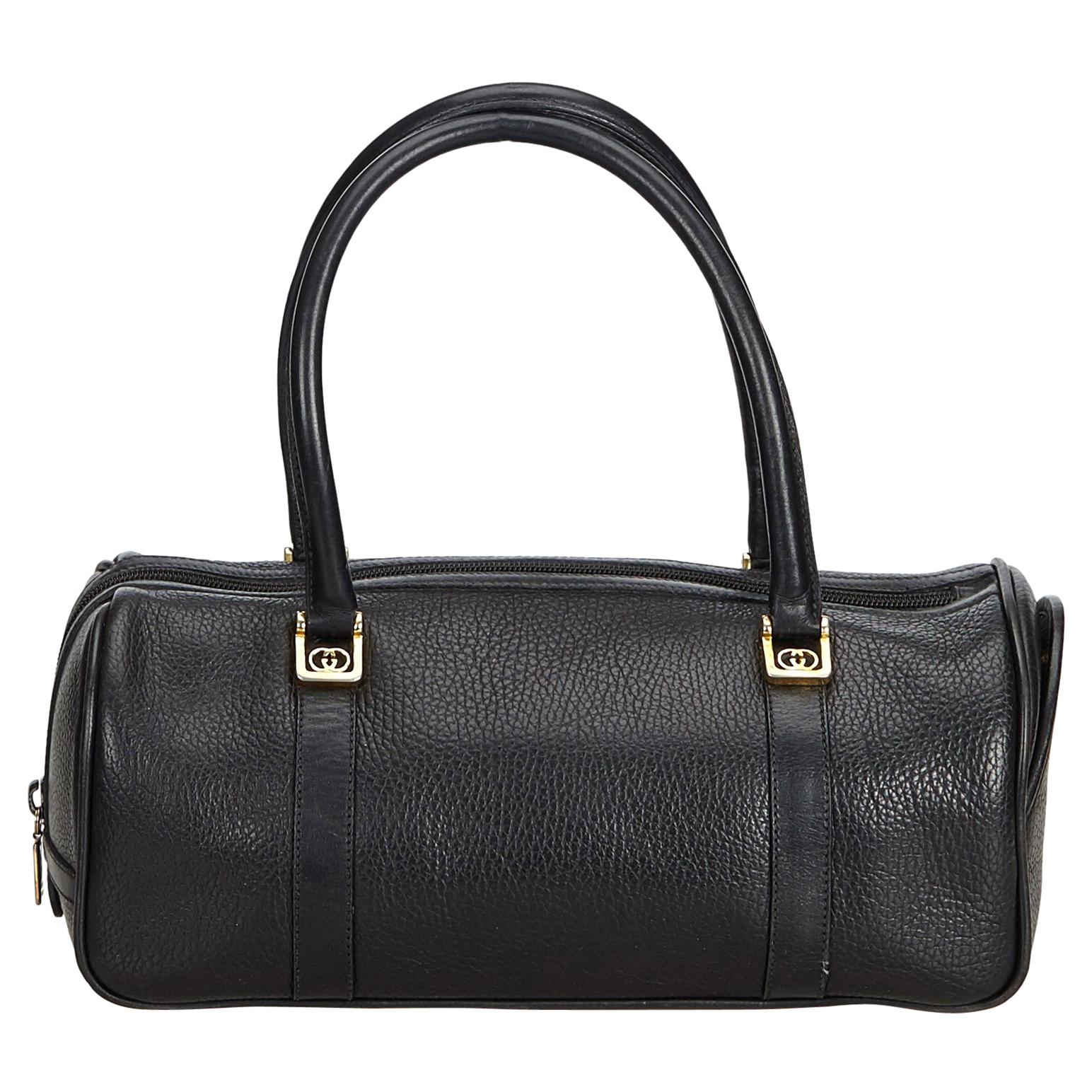 Gucci Black Leather Handbag For Sale