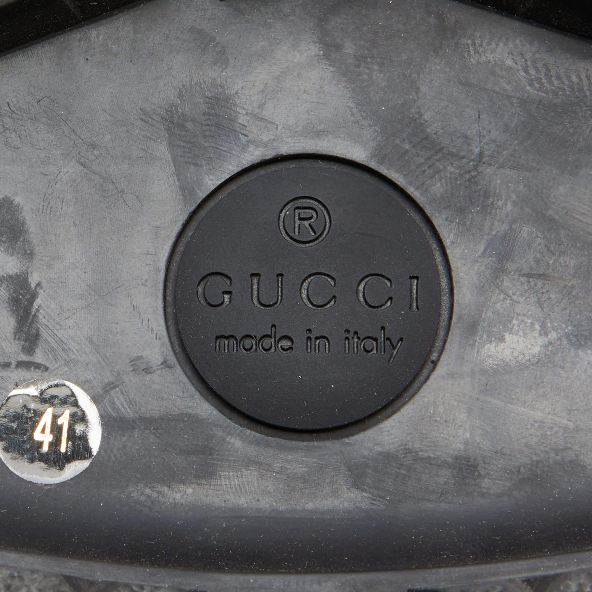 Gucci Black Leather Harald Horsebit Platform Loafers Size 41 3