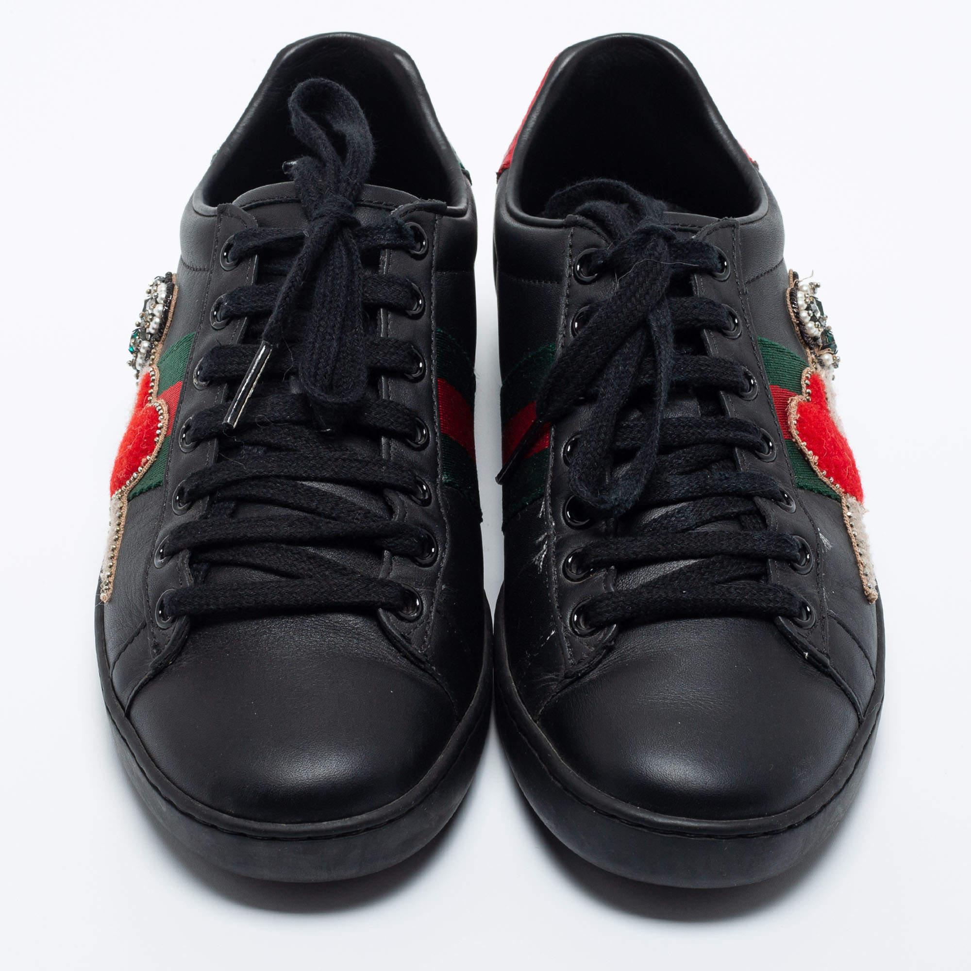 Gucci sneakers heart dagger hotsell