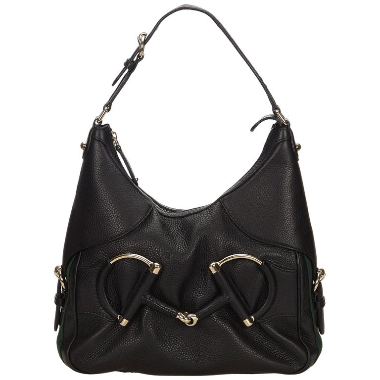 Gucci Black Leather Heritage Hobo For Sale at 1stDibs