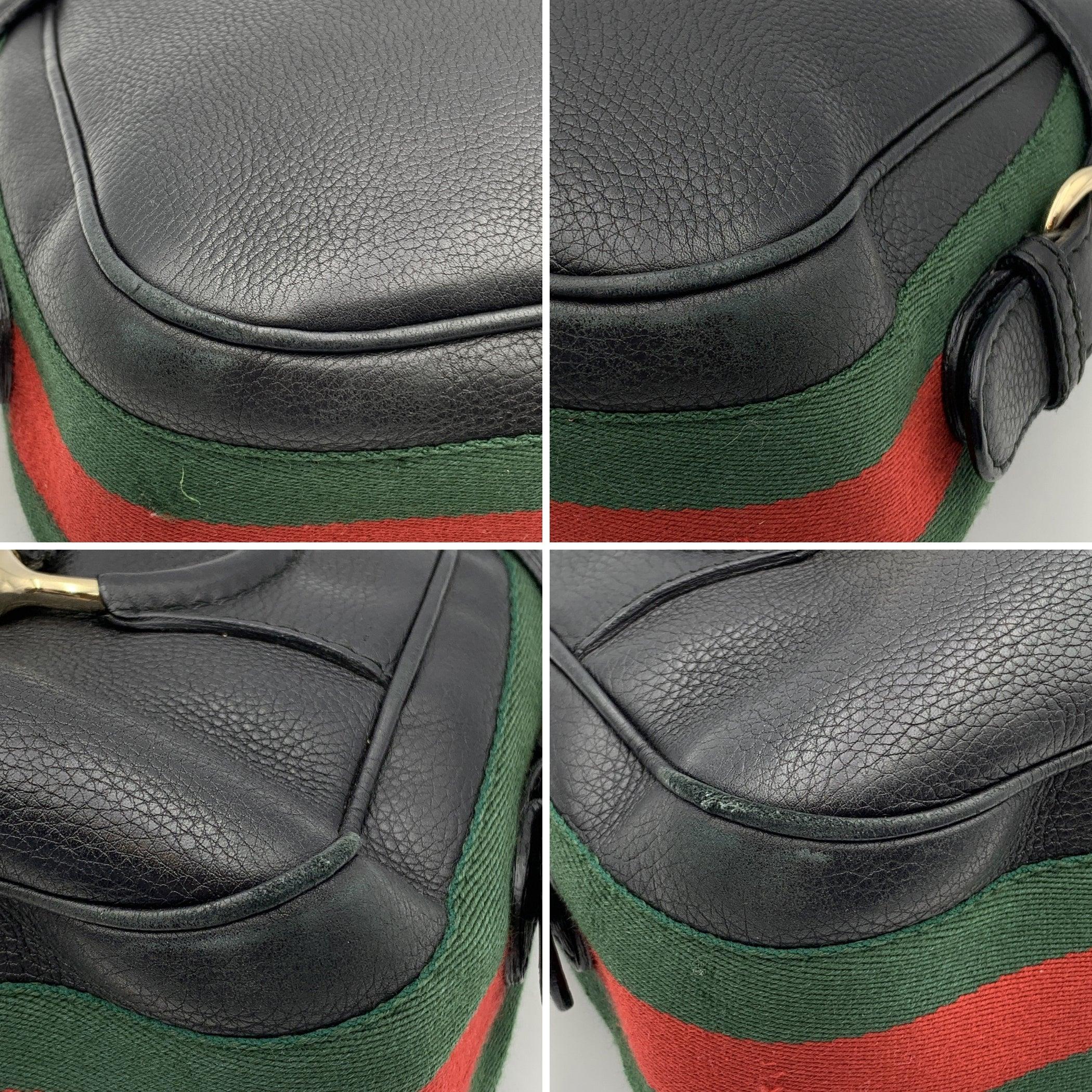 Gucci Black Leather Heritage Horsebit Hobo Shoulder Bag For Sale 1