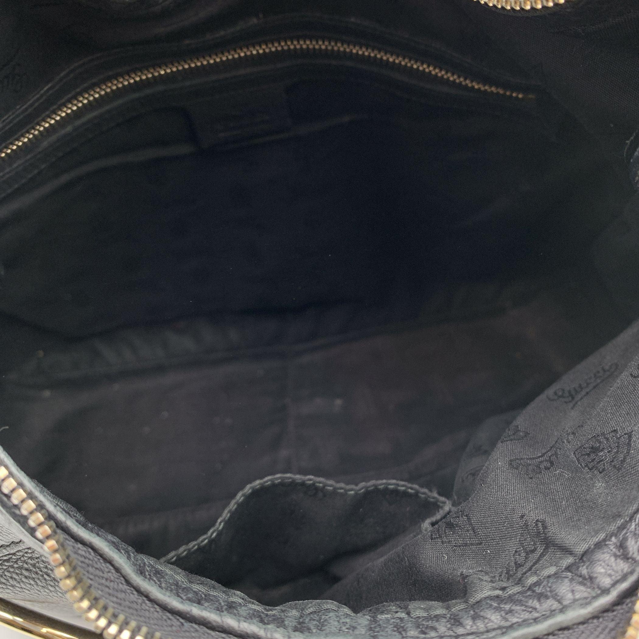 Gucci Black Leather Heritage Horsebit Hobo Shoulder Bag For Sale 2