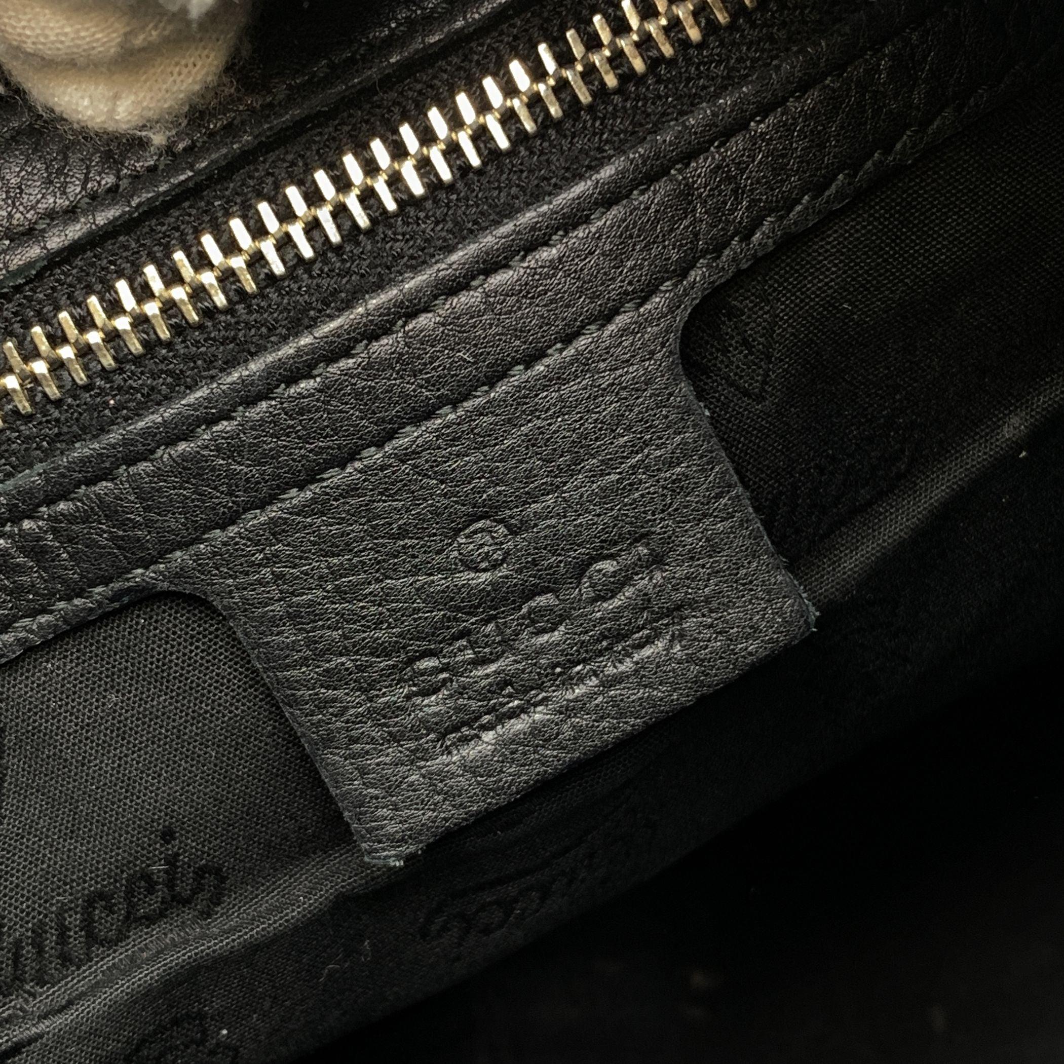 Gucci Black Leather Heritage Horsebit Hobo Shoulder Bag For Sale 3