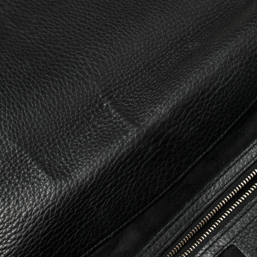 Gucci Heritage Web Boston Tasche aus schwarzem Leder 1