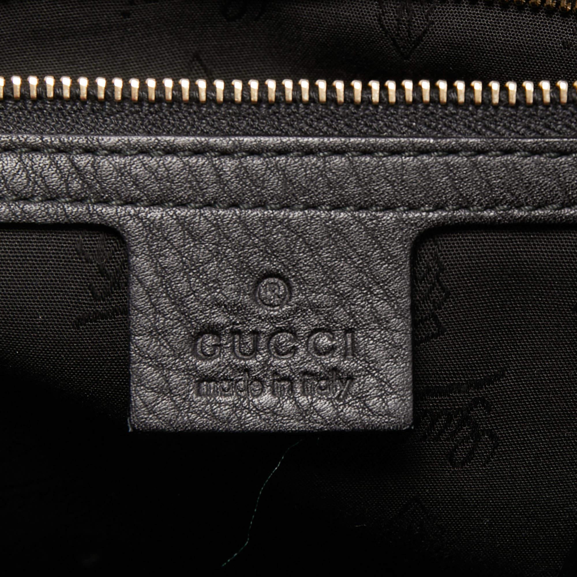 Gucci Black Leather Heritage Web Satchel 5