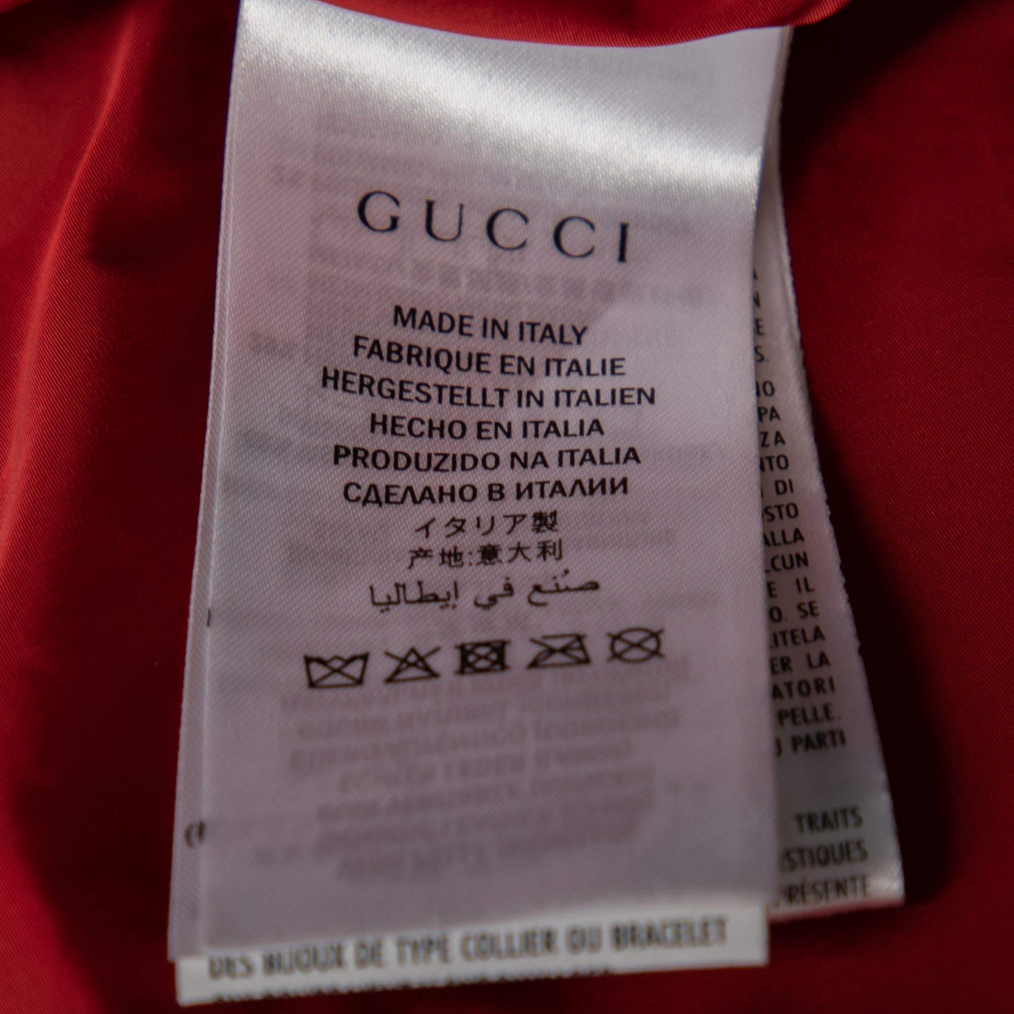 Gucci Black Leather Hollywood Embroidered Bomber Jacket M In Good Condition In Dubai, Al Qouz 2