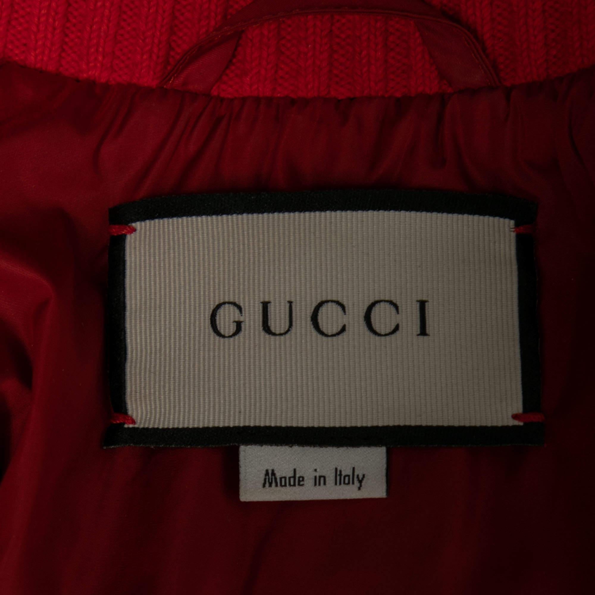 Gucci Black Leather Hollywood Embroidered Bomber Jacket M 1