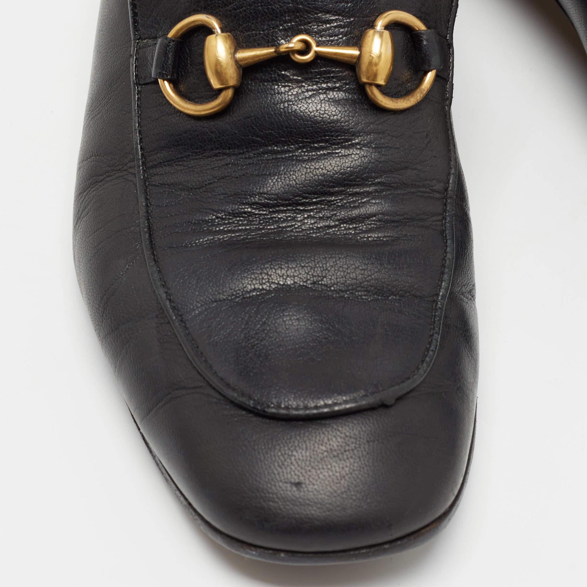 Men's Gucci Black Leather Horsebit 1953 Loafers Size 40.5 For Sale