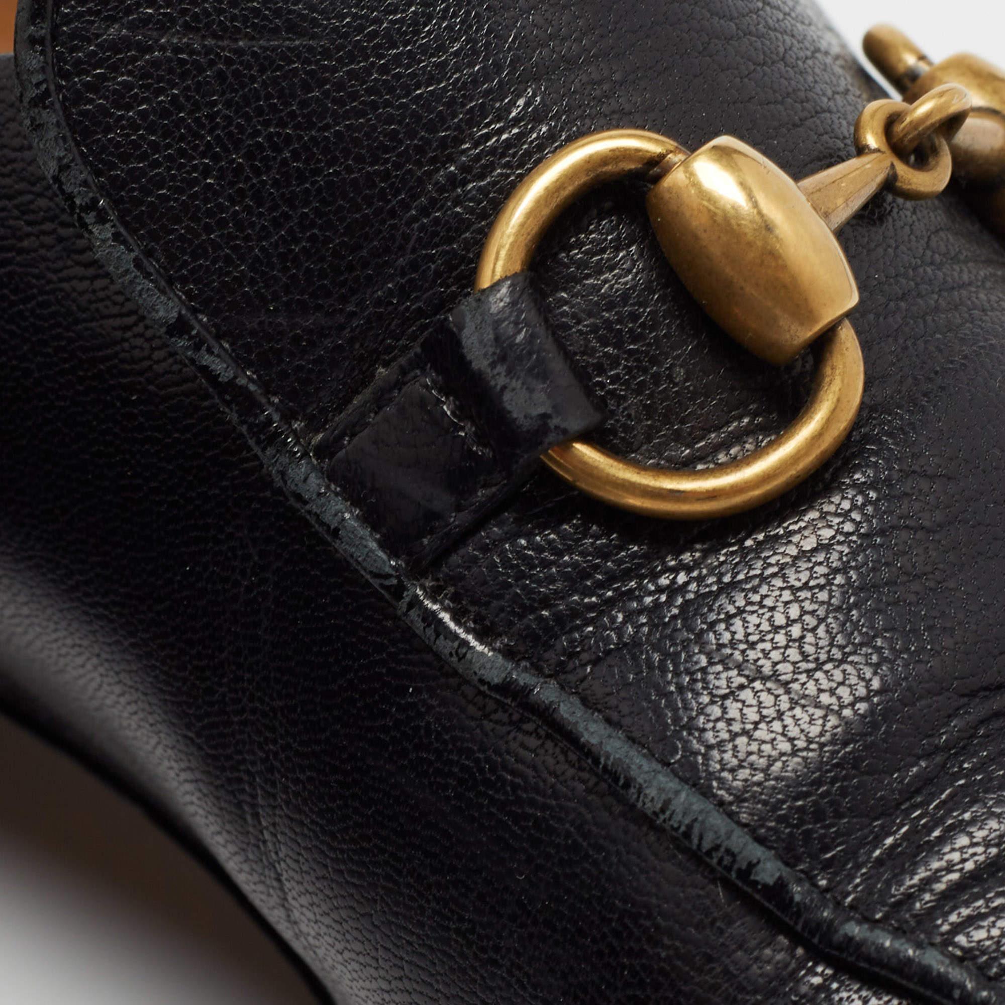 Gucci Horsebit 1953 Loafers aus schwarzem Leder, Größe 40,5 im Angebot 1