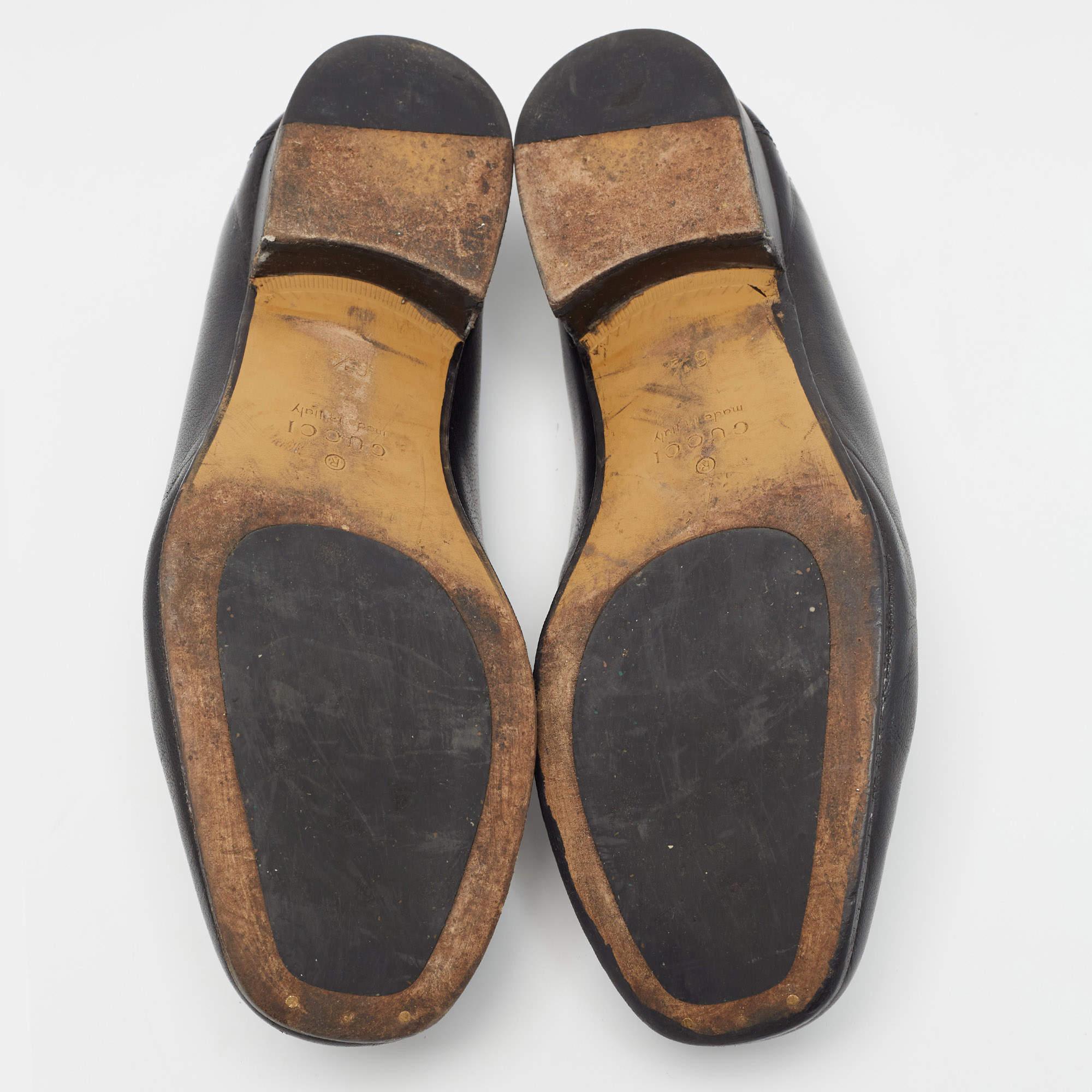 Gucci Horsebit 1953 Loafers aus schwarzem Leder, Größe 40,5 im Angebot 3