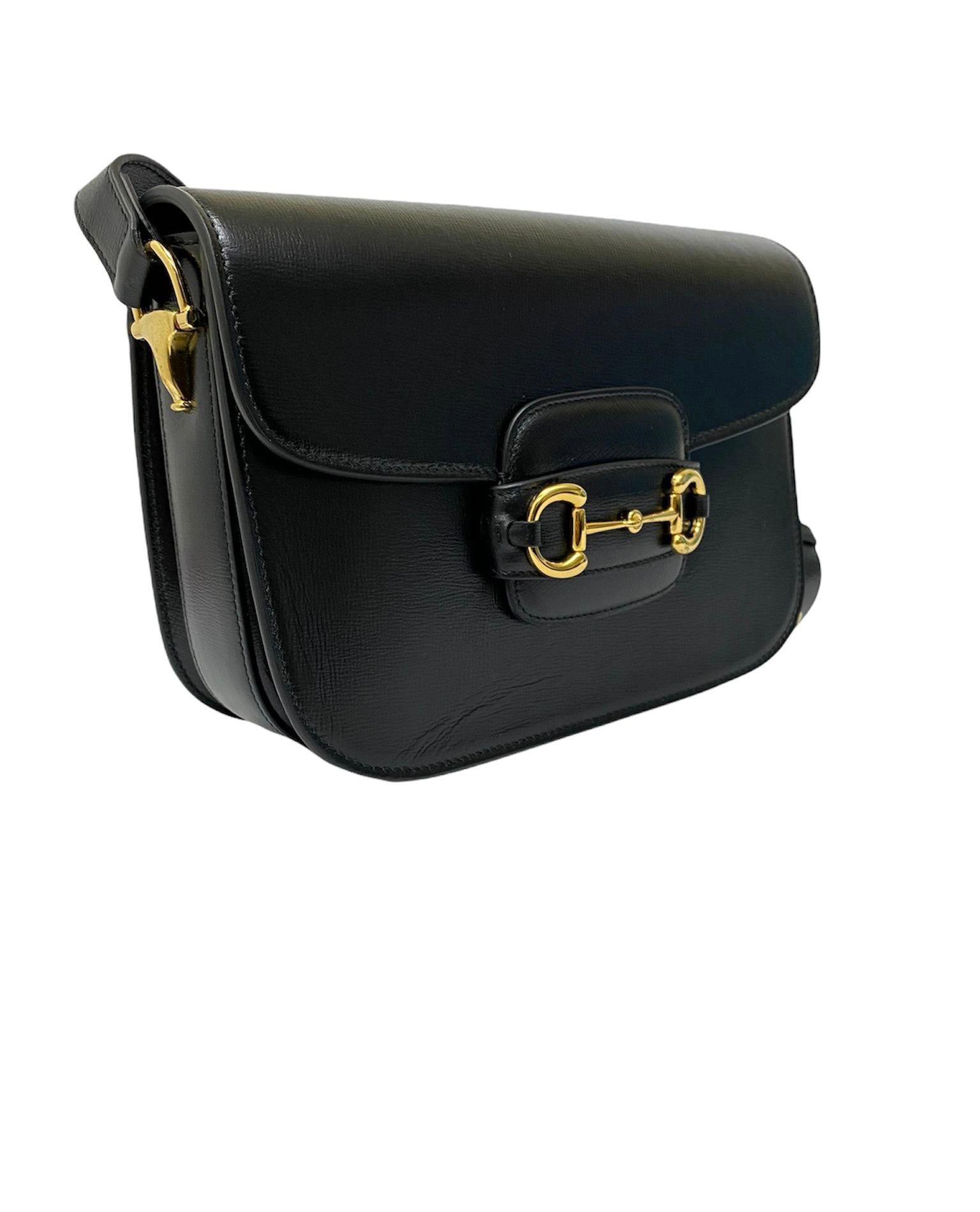 Gucci Black Leather Horsebit 1955 Bag 1