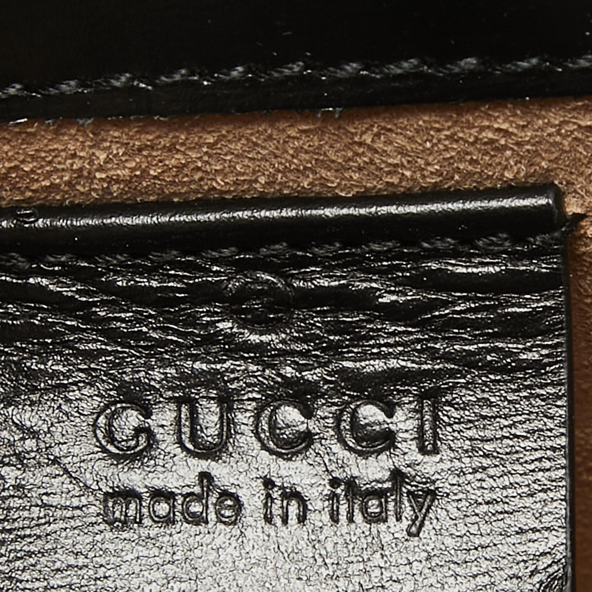 Gucci Black Leather Horsebit 1955 Mini Crossbody Bag For Sale 6