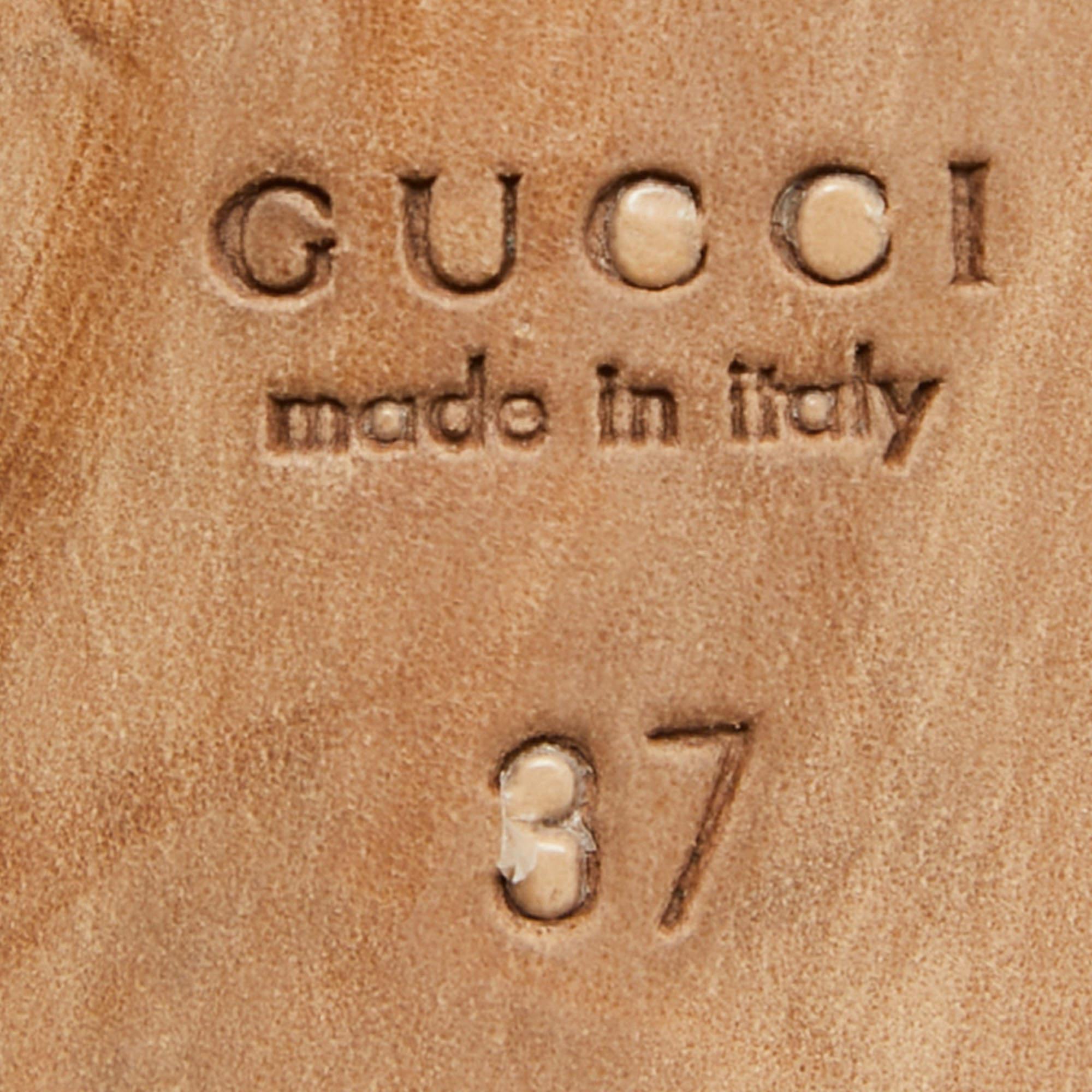 Gucci Black Leather Horsebit Ankle Strap Sandals Size 37 For Sale 4