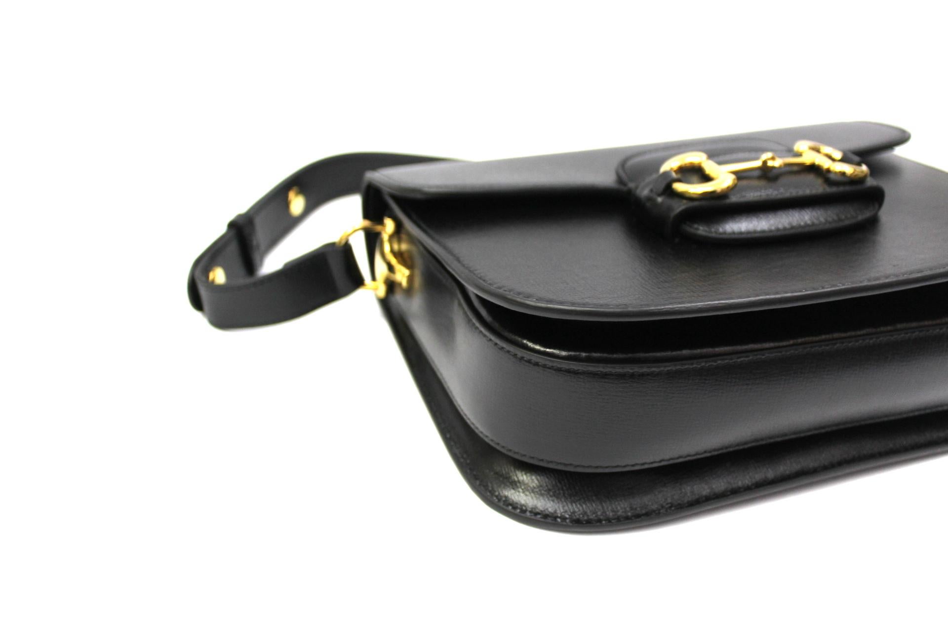 Gucci Black Leather Horsebit Bag In New Condition In Torre Del Greco, IT