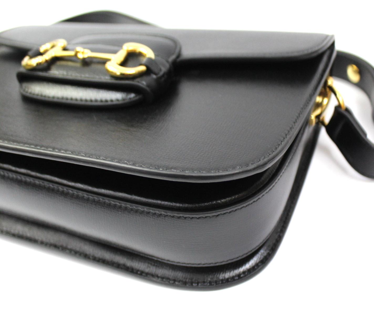 Women's Gucci Black Leather Horsebit Bag