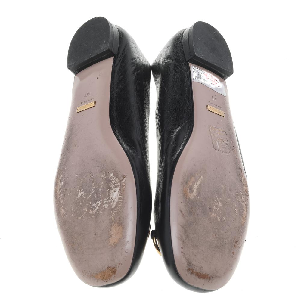 Gucci Ballerine con morsetto in pelle nera misura 40 In condizioni buone a Dubai, Al Qouz 2
