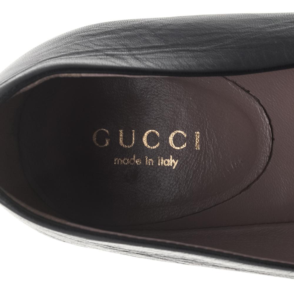 Gucci Ballerine con morsetto in pelle nera misura 40 1