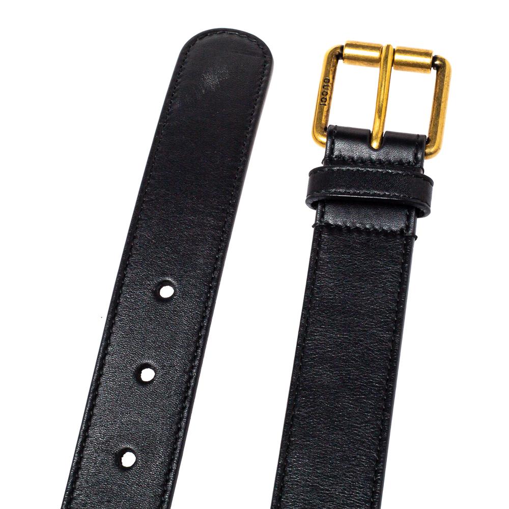 gucci horsebit belt black