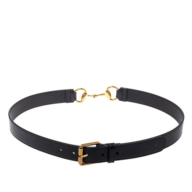 Gucci Black Leather Horsebit Belt 95 CM at 1stDibs
