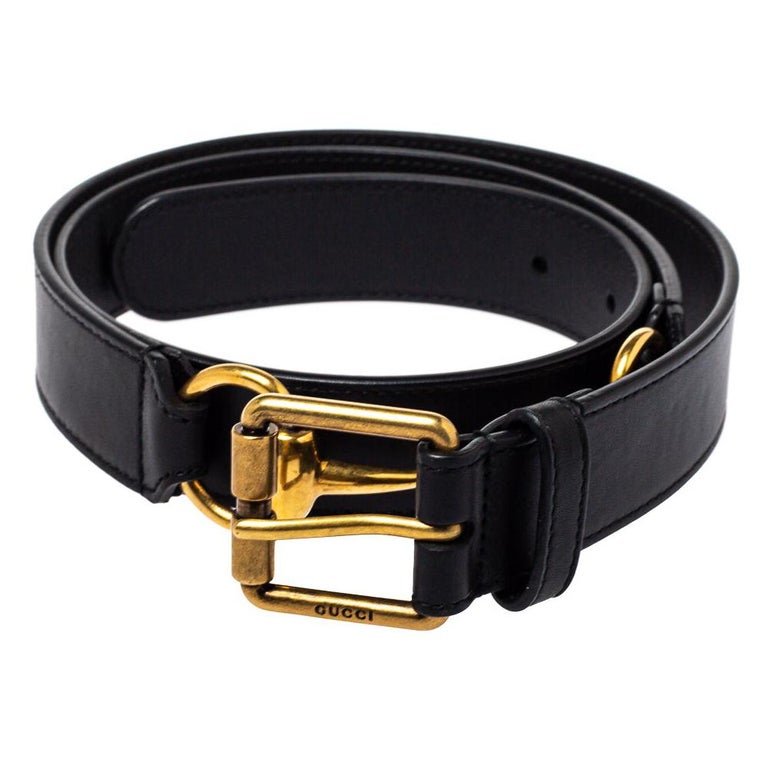 Gucci Black Leather Horsebit Belt 95 CM at 1stDibs